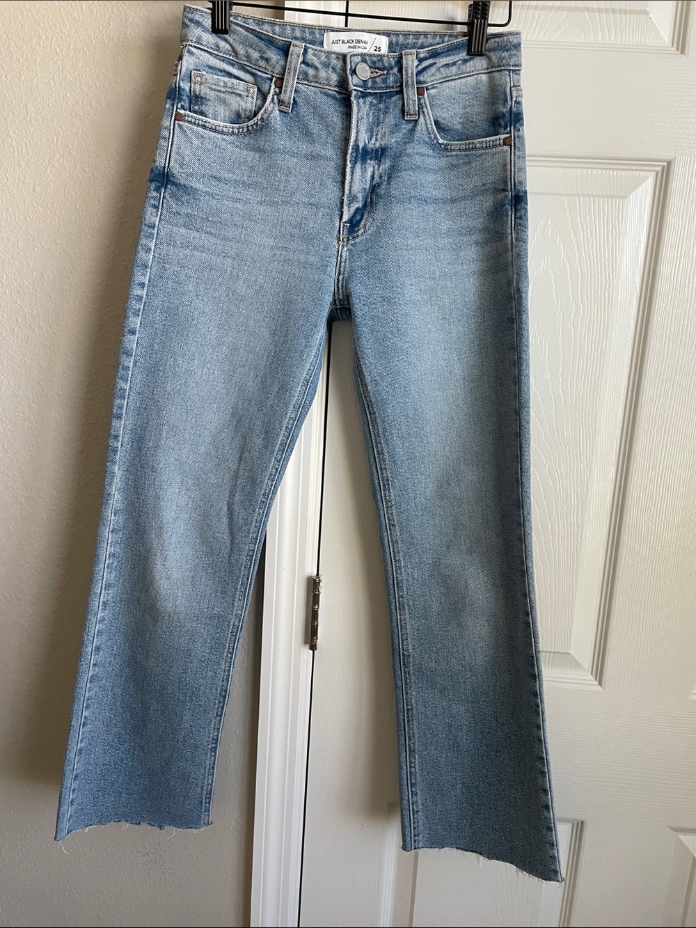 Just Black Light Wash Raw Hem Jeans